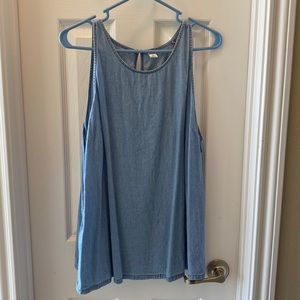 chambray sleeveless top